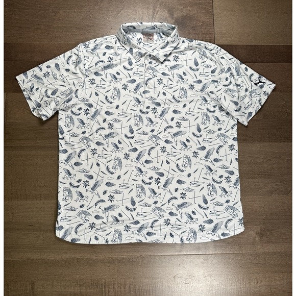 EUC PUMA Golf Shirt Men's XL Standard Cloudspun‎ Atmos Polo Golf Clubs Cougars - Picture 1 of 8